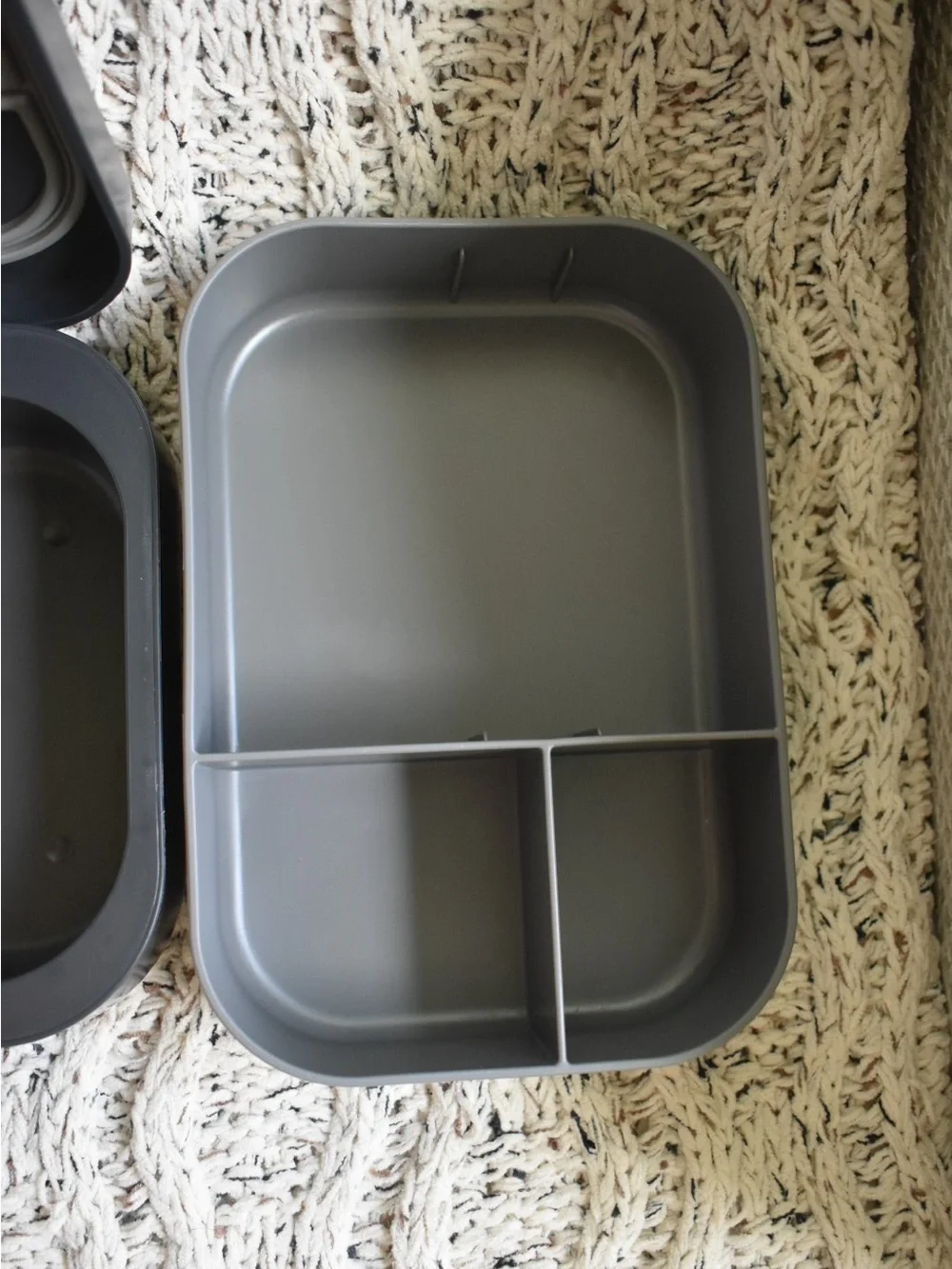 Gray Removable-Compartment Lunch Box Bento Organizer